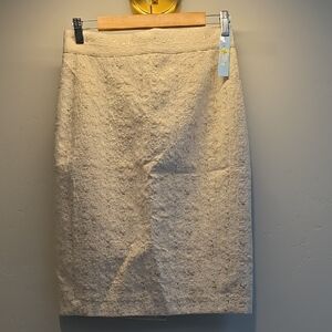 ANTONIO MELANI Textured Cream Pencil Skirt